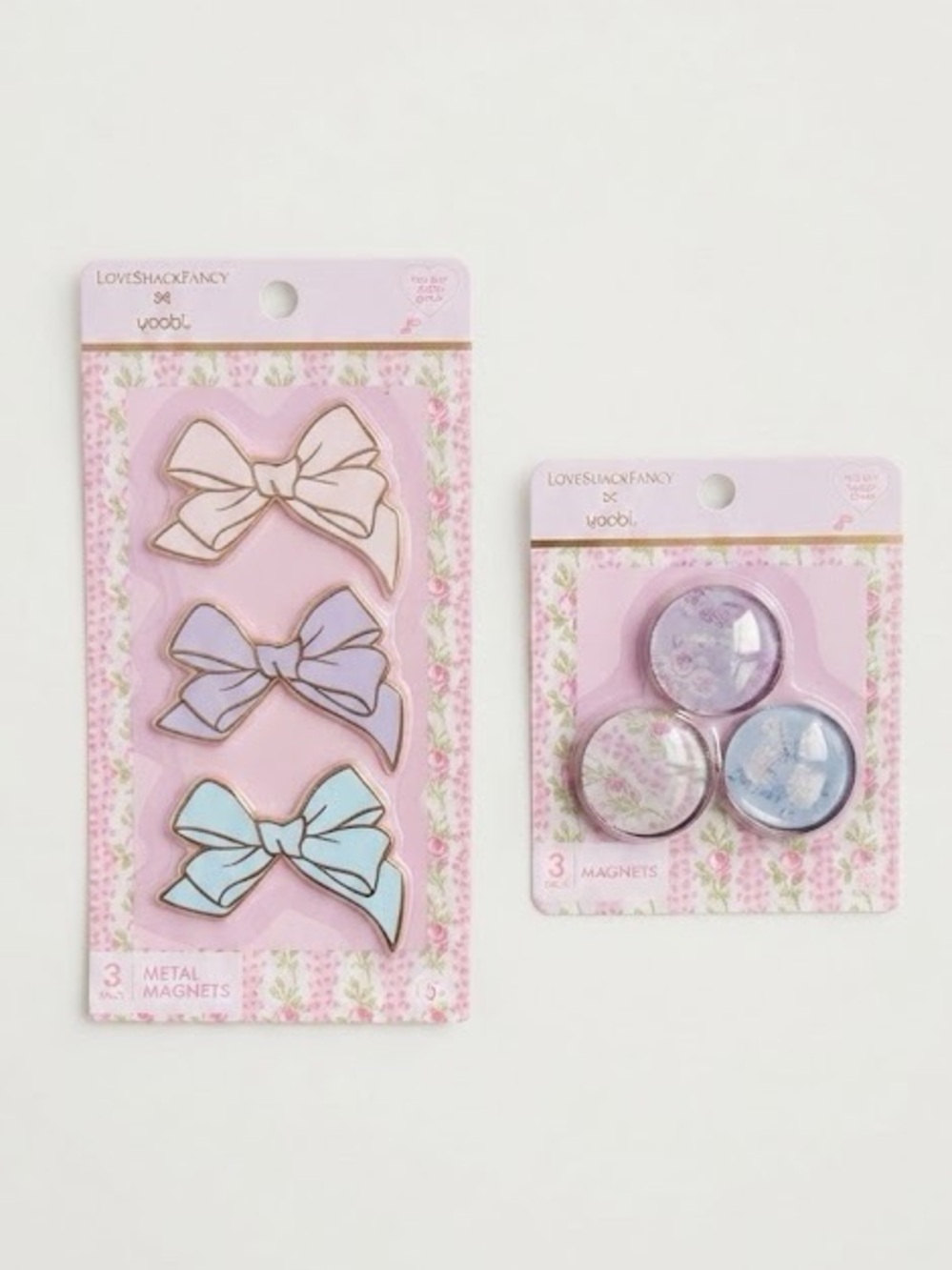 LoveShackFancy School Locker Pink Bow Magnets Set